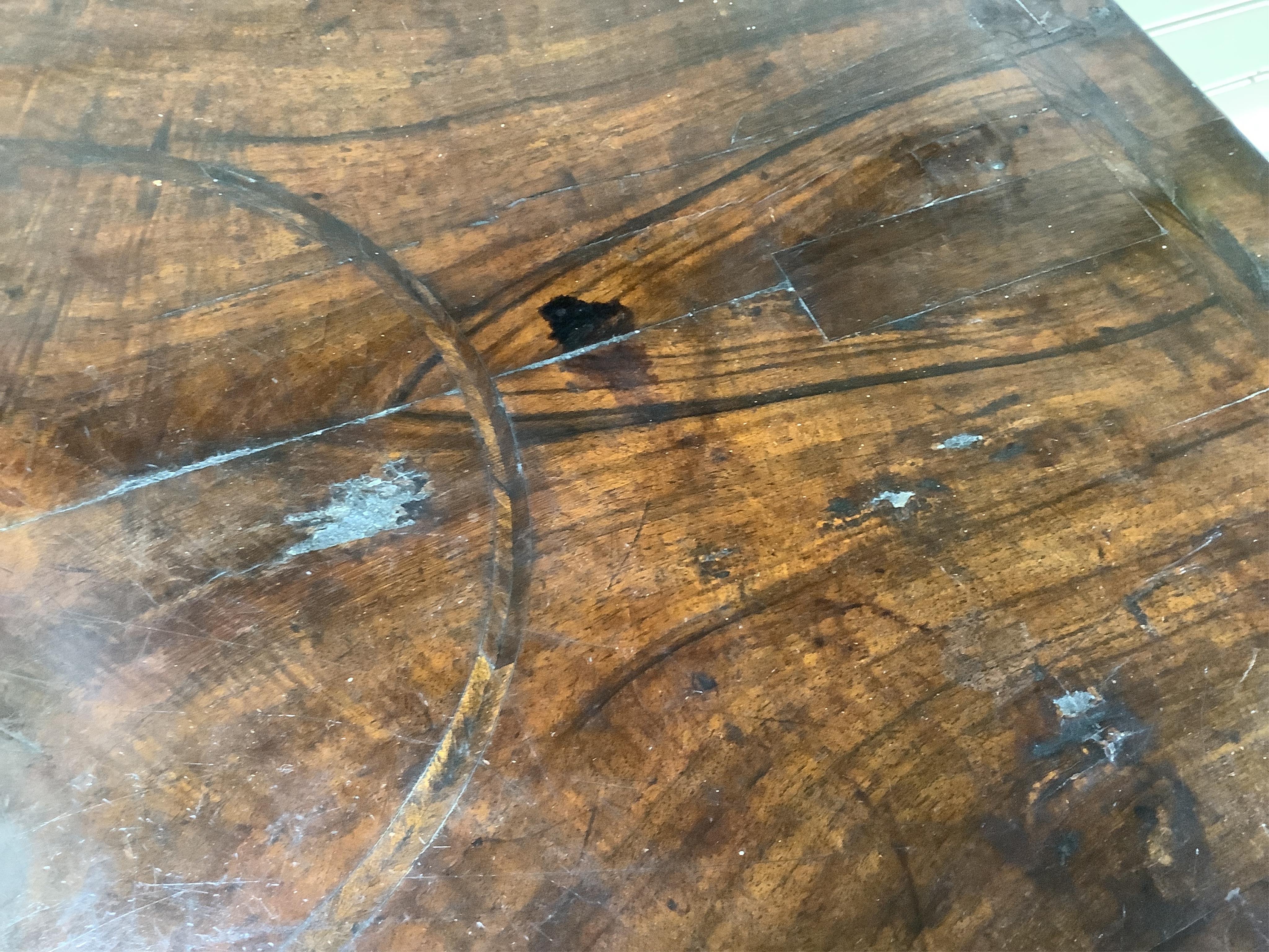 An 18th century banded walnut chest on stand, width 98cm, depth 54cm, height 131cm